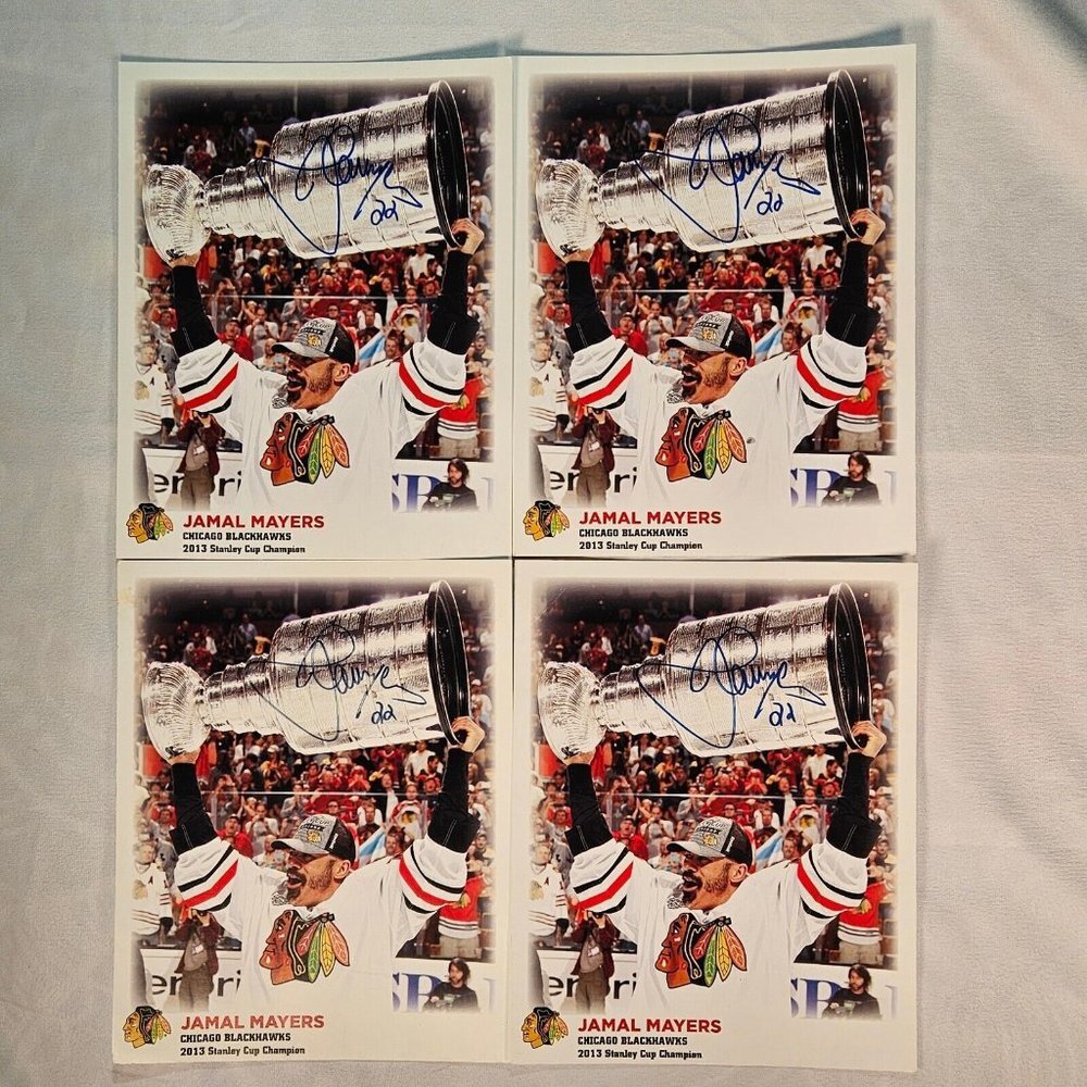 Jamal Mayers Chicago Blackhawks 2013 Stanley Cup Champion Signed 8x10 Photo Card